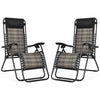 2 Pieces Foldable Zero Gravity Reclining Garden Patio Deck Chair Sun Lounger