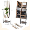 2-in-1 Jewelry Cabinet Jewelry Armoire Organizer w/ Full-Length Mirror and LED