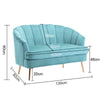 2 Seater Sofa Loveseat Chair Upholstered Velvet Fabric Armchair Shell Wing Back
