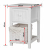 2 x Shabby Chic White Bedside Units Tables Drawers + Wicker Storage Basket