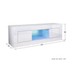 White TV Unit Stand Cabinet Matt body High Gloss Drawer & LED Light Cupboard