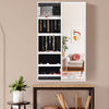 Wall-mounted Jewelry Storage Cabinet Sliding Door Jewelry Armoire W/ Mirror