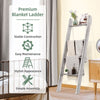 4-Tier Wooden Ladder Towel Rack Holder Wall Leaning Blanket Shelf Stand Bathroom