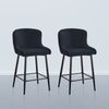 Pair of Barstools Velvet Bar Chair Blue Black Grey Padded Chair Kitchen Modern