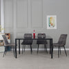 Glass Dining Table and 2 / 4 Grey Chairs Optional Lounge Office Home Furniture