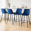 2X Modern Bar Stools Velvet Breakfast Stool Kitchen Pub Chair Metal Leg