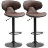 Adjustable Swivel Bar Stools Set of 2, Barstools for Counter Bar, Brown