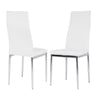 Glass Table and 2 High Back Chairs Leather Set Kitchen Dining Room Furniture