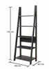 TAD | Riva Scandinavian Retro Ladder Bookcase Shelving Shelf Unit Black 5 Tier