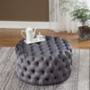 Extra Large 70cm Chesterfield Coffee Table Deep Button Pouffe Footstool Velvet