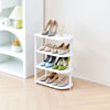 Portable 4 Tier White Shoe Storage Rack - Home Space Saving Shoe Organiser Rack