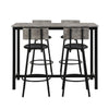 Marble Effects Bar Table & 4 Stools Breakfast Kitchen Dining Set Bar Bistro NS