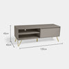 TV Unit Cabinet Stand Light Grey Modern w/ Storage Cupboard & Shelves |