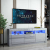 Modern TV Unit Stand Cabinet Cupboard FREE LED High Gloss Doors Drawers in Grey