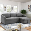 3 Seater Sofa Bed Corner Fabric Sleeper Sofas with Storage & Reversible Chaise