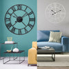 LARGE OUTDOOR GARDEN WALL CLOCK BIG ROMAN NUMERALS GIANT OPEN FACE METAL 40/60CM
