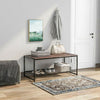 Coffee Table Industrial Livingroom Tea Cocktail Table with Large Storage Shelf