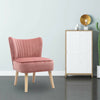 Velvet Oyster Occasional Chair Fluted Bedroom Living Room Accent Seat Wood Legs