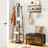 Industrial Coat Rack Stand Hall Tree Shelves Free Standing w 8 Dual Hooks Holder