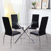 Modern Clear Glass Round Dining Table With Chrome Legs Kitchen Home Furniture