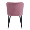 2* Pink Velvet Dining Chairs Diamond Seat Padded Kitchen Dining room Chairs