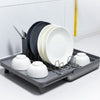 Dish Drainer Dry Rack Large Removable Tray Plate Cup Cutlery Kitchen Holder Grey