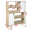 4 Tier Bookcase Shelving Book Storage Cupboard W/ Door Legs Shelves Cabinet Home