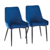 Set of 2/4/6 Blue Velvet Dining Chairs Dining room Kitchen High Back Metal Leg