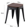 SOLID WOOD TOP SQUARE METAL DINING TABLE WITH 2/4 CHAIRS STOOL INDUSTRIAL STYLE