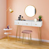 Dressing Table w/ Mirror 3 Drawers Stool Makeup Desk Vanity Table for Bedroom