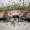 Three-Piece Rattan Garden Furniture 2 Seat Bistro Table Chair Outdoor Patio Set