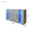 Modern Sideboard Display Cabinet Cupboard High Gloss 2 Doors 3 Drawers LED
