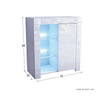 177CM Large TV Unit Stand Cabinet High Gloss Drawers Matt Body LED Lights UK