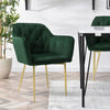 Modern Dining Chair Velvet Padded Seat Tufted Back Armchair Kitchen Home Office