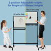 Double-Sided Magnetic Mobile Whiteboard Adjustable Mobile Rolling Erase Board