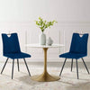2pcs Blue Dining Chairs Velvet Padded Seat Restaurant Chair w/ Handle Modern