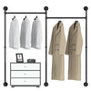 Jumbo Industrial Pipe Clothes Rack Wall Mounted Black Iron Garment Bar Closet