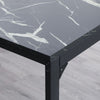5Pcs Black Marble Bar Table & 4 Stools Breakfast Kitchen Dining Set Bar Bistro