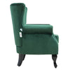 Scalloped Back Velvet Armchair Wing Back Chesterfield Queen Anne Chair Club Sofa