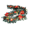 9ft Thick Christmas Garland XMAS Decorative Pre-Lit LED Lights Door Shop Wreath