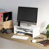 Monitor Stand White TV Laptop Computer Riser Desktop Home Office Keyboard Shelf