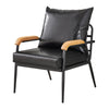 Black Sofa Armchair Couch Faux Leather Living Room Tub Chairs Metal Frame Modern