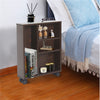 Rustic Walnut Rolling Storage Cabinet Side Table Utility Trolley Closet Kitchen