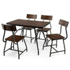 5 Piece Dining Table Set Rectangular Kitchen Table & 4 Chairs for 4 Person Brown