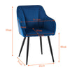 2x Dining Chairs Set Velvet Padded Seat Metal Legs Dining Room Furniture Chair