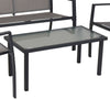 4 piece Grey Outdoor Garden Chair Table Conversation Lounge Furniture Patio Set