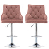 1/2x Velvet Breakfast Bar Stools Kitchen Counter Chair Lift Chrome Base Pub Rest