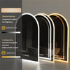 Arch LED Bathroom Mirror Dimmable Light Wall Mirror Time Temperature Display