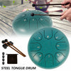 6inch Steel Tongue Drum C-Key Hand Pan Drum Mind Yoga Meditation Blue SNA