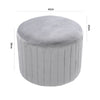 Crushed Velvet Round Footstool Dressing Table Stool Pouffe Seat Chair Side Pouf